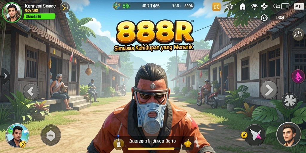 Screenshot gameplay 888R menampilkan interaksi karakter yang menarik.