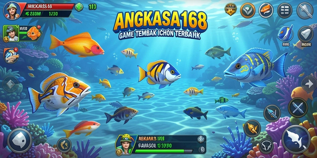 Tampilan gameplay seru Tembak Ikan di ANGKASA168.