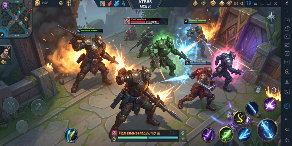 Gameplay seru dan penuh aksi dalam AT866 MOBA.