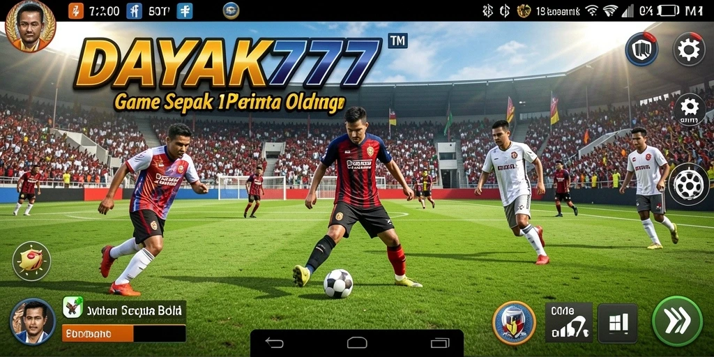 Screenshot DAYAK777 menampilkan aksi seru dalam pertandingan sepak bola.