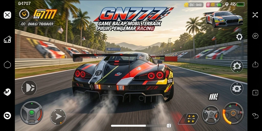 Tampilan gameplay balap mobil yang mendebarkan dan menakjubkan.