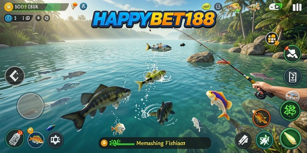 Tangkapan ikan besar dalam gameplay seru HAPPYBET188.