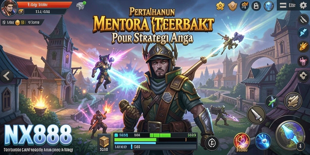 Screenshot gameplay NX888 menampilkan action strategi Tower Defense yang mendebarkan.