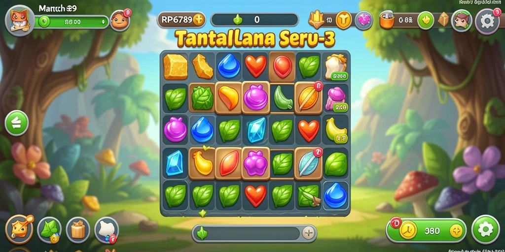 Tangkapan layar gameplay RP6789 menampilkan keseruan mencocokkan item.