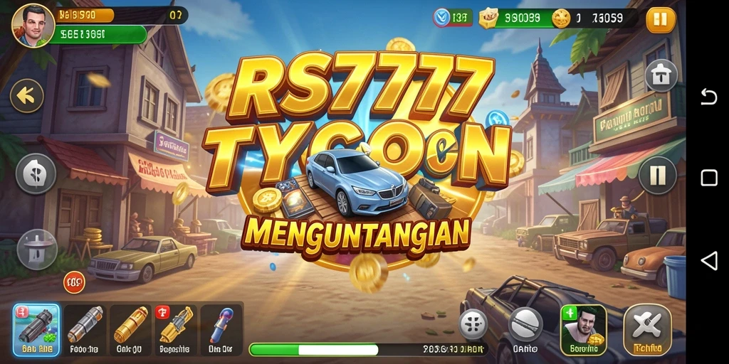 Screenshot gameplay RS777 menunjukkan aksi seru dalam membangun bisnis Tycoon.