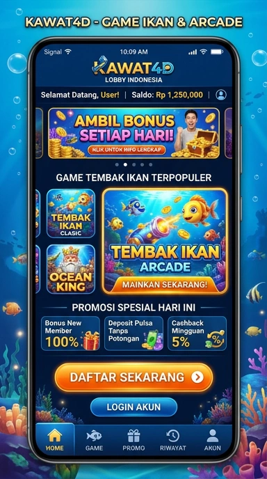 Layar utama dengan berbagai kategori aplikasi di kawat4d.